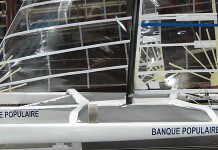 Maxi trimaran Banque Populaire, la construction débute Maquette Banque Populaire V