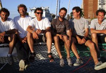 Le Podium de la transat Jacques Vabre en multi 60 Y.Guichard et F.Le Peutrec (Gitana XI)