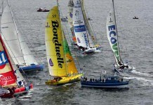 Les 60 pieds Imoca en Chine…, en 2006. D�part de la Calais Round Britain