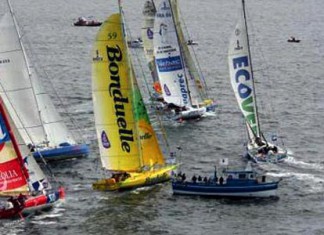 Les 60 pieds Imoca en Chine…, en 2006. D�part de la Calais Round Britain