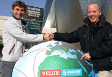 Stamm et Golding en route pour la 5 oceans Mike Golding et Bernard Stamm à Bilbao