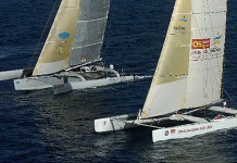 Match racing dans l’Indien Olivier de Kersauson- Geronimo et Brian Thomson - Doha 2006