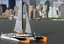 C´est parti pour Bruno Peyron et l´équipage du géant Orange II Record Atlantique Nord :