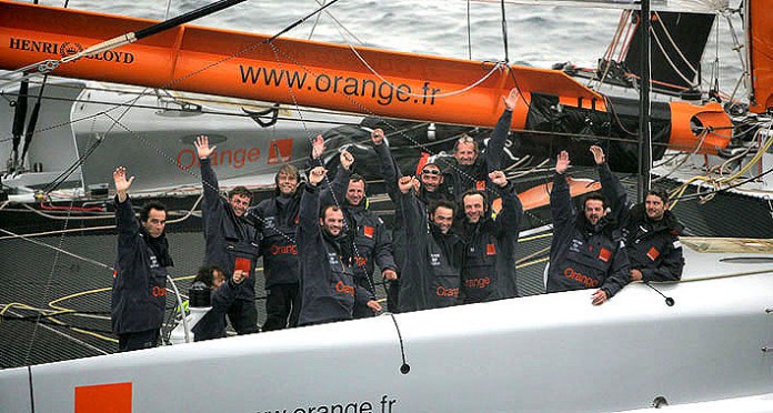 Equipage d´Orange II après le passage de la ligne