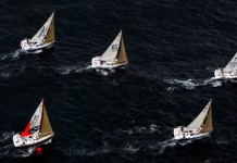 Départ en peloton vers l’Irlande passage bouée 3ème étape