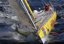 Bernard Stamm sur les champs alizés Stamm Velux 5 Oceans