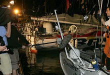 Marc Guillemot, 7ème en mono 60´ Marc Guillemot Safran arrivée Route du Rhum 2006