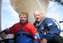 Golding et Thomson inaugurent le Salon Nautique de Londres Alex Thomson avec Mike Golding