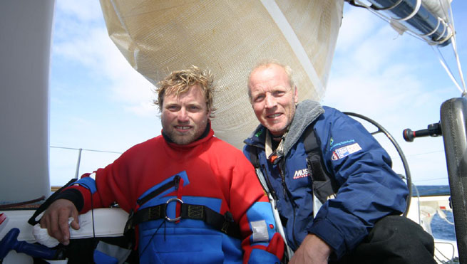 Alex Thomson avec Mike Golding