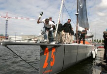 Le monocoque Safran de Marc Guillemot baptisé au Havre Bapteme de Safran