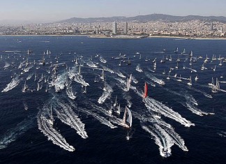 La Barcelona World Race lance sa campagne 2010 Depart de la Barcelon World Race 2007