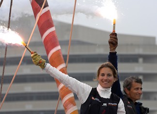 Servane Escoffier : “envie de Vendée Globe” Servane arrivée BWR