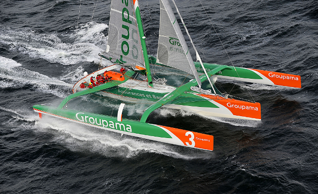 Groupama 3 - départ Atlantique Nord Groupama 3 - départ Atlantique Nord