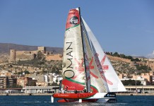 Oman Sail Masirah en tête avant la dernière ligne droite Oman Sail Masirah