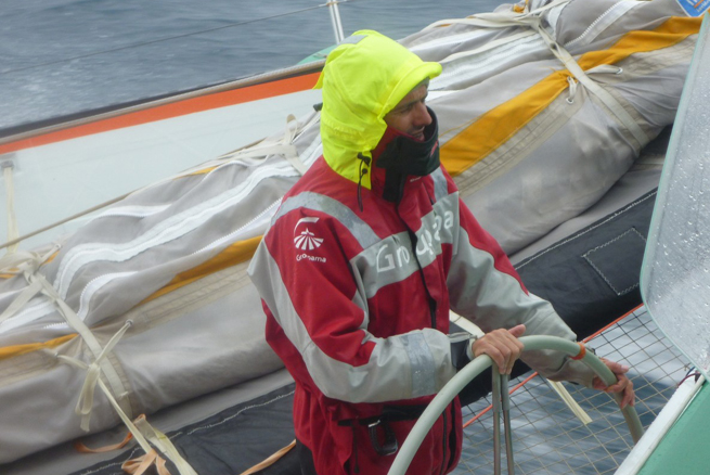 Franck Cammas à la barre Groupama 3 Franck Cammas à la barre Groupama 3