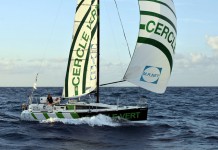 Gildas Morvan met la pression sur Fabien Delahaye Cercle vert transat AG2R