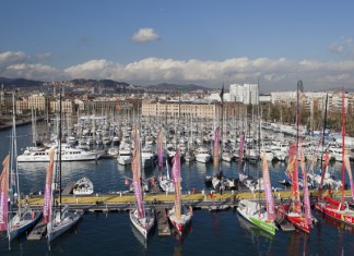 Inauguration du Village de la Course à Barcelone La flotte à quai à Barcelone