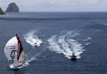 Nicolas Lunven vainqueur devant Rouxel et Tabarly ! Arrivee Transat 2011 Figaro