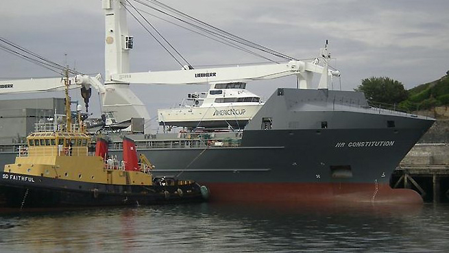 Cargo arrivée à Plymouth Cargo arrivée à Plymouth