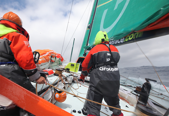 A bord de Groupama au large de la Nouvelle-Zélande A bord de Groupama au large de la Nouvelle-Zélande
