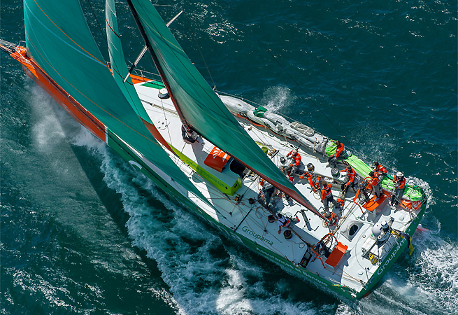 Vue aérienne Groupama au départ de Lisbonne Vue aérienne Groupama au départ de Lisbonne