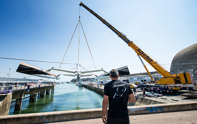 Mise eau Spindrift 2 juillet 2013 Jules Verne Mise eau Spindrift 2 juillet 2013 Jules Verne