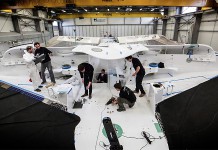 Le chantier de Spindrift Racing touche à sa fin Chantier Spindrift Racing 2014