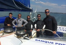 Armel Le Cléac´h en convoyage vers New York Convoyage Banque Populaire vers New York départ de Lorient