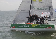 Groupama vainqueur de la course côtière au Havre Arrivée Groupama au Havre Normandy sailing Week