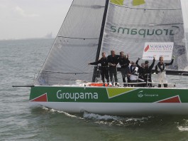 Groupama vainqueur de la course côtière au Havre Arrivée Groupama au Havre Normandy sailing Week