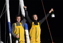 Gelabert et Costa au pied du podium Arrivée One Planet One Ocean BWR