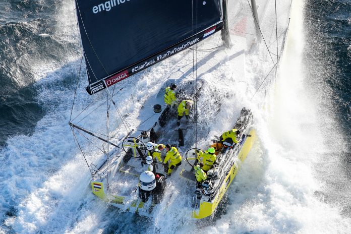 Start of Leg 2. Day 1 from Lisbon to Cape Town. Photo by Ainhoa Sanchez/Volvo Ocean Race. 05 November, 2017.