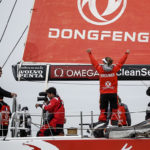 Leg 11, from Gothenburg to The Hague, arrivals. Dongfeng Race Team wins Leg 11 to take overall victory in Volvo Ocean Race 2017-18. 24 June, 2018.