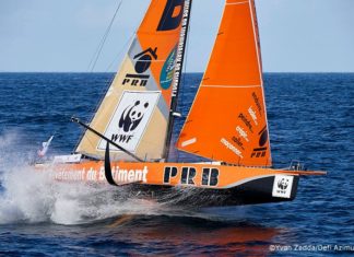 Vincent Riou sur son PRB a foils remporte les 24h du Défi Azimut