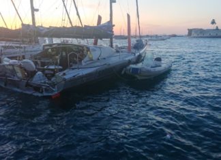 Transat Jacques Vabre. Collision d’un Imoca avec une vedette passager Benjamin Dutreux Imoca Water Family