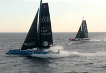 Ultim. Superbes images d’entraînement en double entre Actual le trimaran SVR Lazartigue