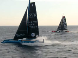 Ultim. Superbes images d’entraînement en double entre Actual le trimaran SVR Lazartigue