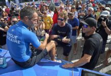 Route du Rhum. Arrivée d’Armel Le Cleac’h, Banque Populaire XI