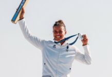 JO. Lauriane Nolot en argent en kitesurf