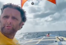 Vendée Globe. La Mie Câline sous Liberty Kite pour rentrer
