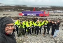 Transat Café l’Or. L’Ocean Fifty Koesio échoué à Guernesey récupéré