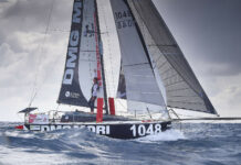 Mini Transat. Alexandre Demange (1048) DMG Mori 3eme en proto, bloqué 24h dans un banc de sargasses!