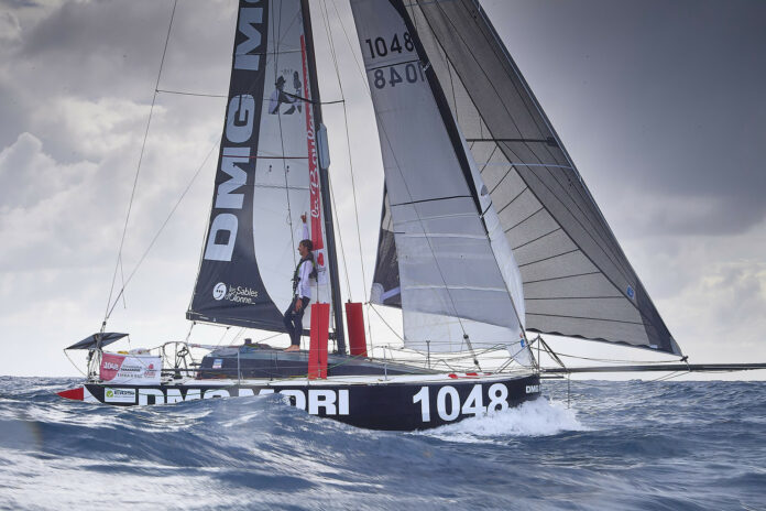 Arrivée de la deuxième étape de La Boulangère Mini Transat 2025, à Saint-Frrançois (Guadeloupe)