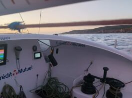 Globe40. Les 2 premiers Class40 dans le détroit de Bass