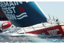 Route du Rhum. Nicolas Rouger au départ de la Route du Rhum avec son IMOCA « Demain c’est loin »